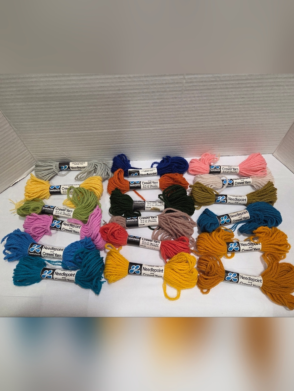 Leewards Vintage Crewel Yarn Lot Of 18 Assorted Colors